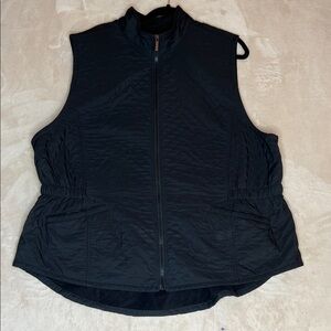 Blue mountain Black Quilted Vest full zipper 2 front pockets 2X